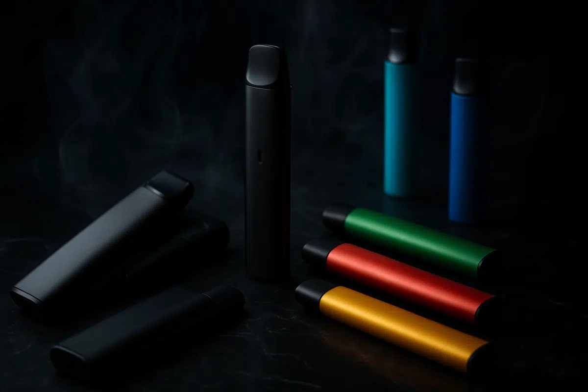 VapeShop.bh online vape shop Bahrain hero image with premium vapes and vapor wisps