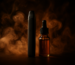 Tobacco-flavored vape pod and e-liquid with vapor wisps, Bahrain vape guide hero image