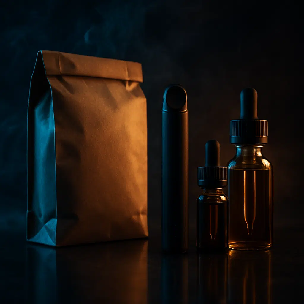 Inline image for محل فيب قريب مني في البحرين: vape delivery package with disposable vape and e-liquid bottles