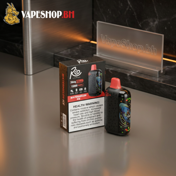 RIO VAPE 15K puff disposable vape, modern slim device for Bahrain vapers