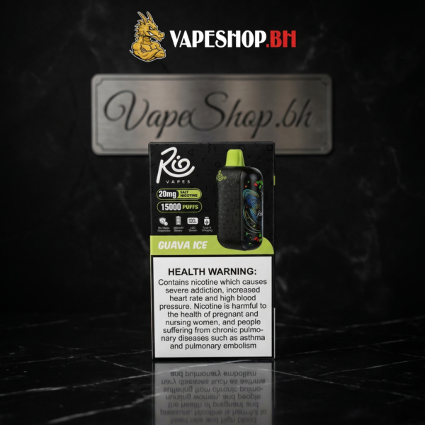 RIO VAPE 15K disposable vape, black compact body with 680mAh battery