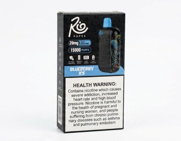 RIO VAPE 15K puff disposable vape, slim portable device with 680mAh battery