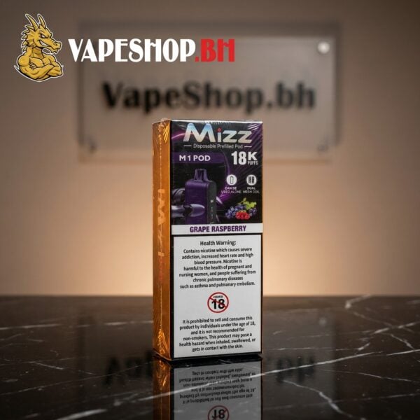 Mizz M1 Disposable Pod 18k disposable vape, straight-sided pod with clean finish