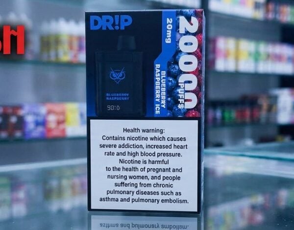 Drip Disposable 20k puffs vape side view, portable disposable for Bahrain