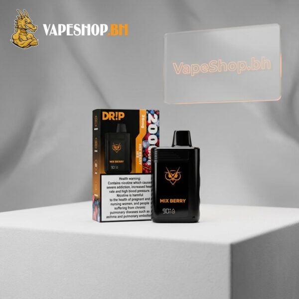 Drip Disposable 20k puffs vape angled view with smooth cylindrical shape