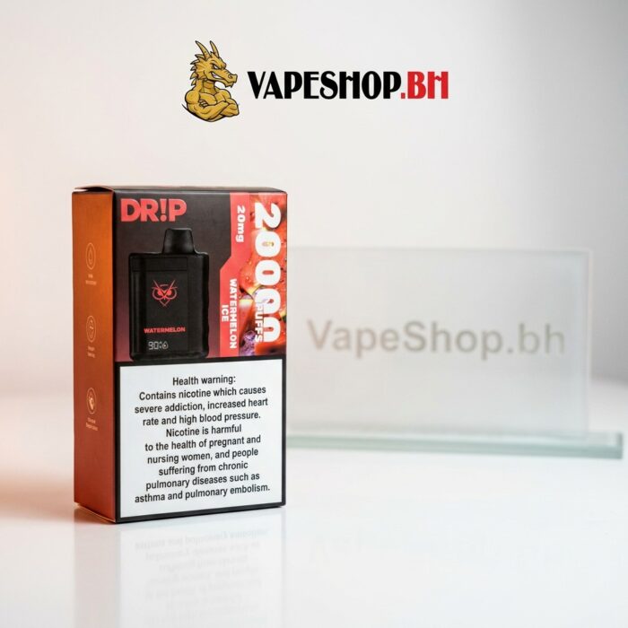 Drip disposable 20k puffs vape in another angle, slim lightweight design